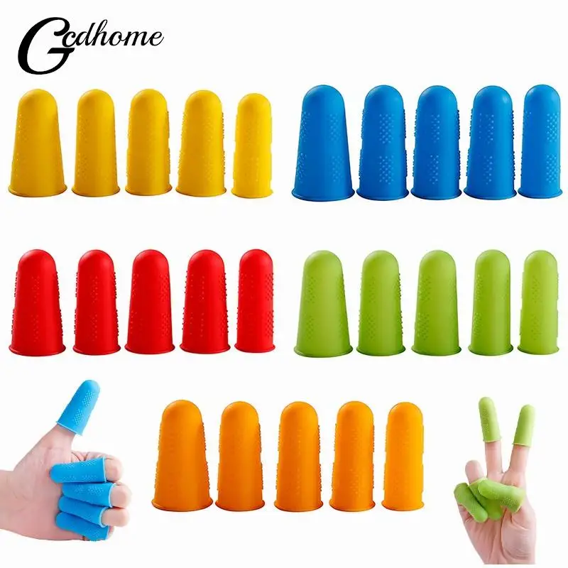 

5Pcs Rubber Finger Tips Silicone Finger Cover Pads for Quilting Embroidery Knitting Finger Protectors Sewing Thimble Supplies