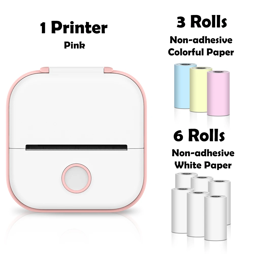 

Phomemo T02 Portable Mini Wireless Thermal Pocket Printer With Colorful Stickers Use for DIY,Journal Sticker impresora termica