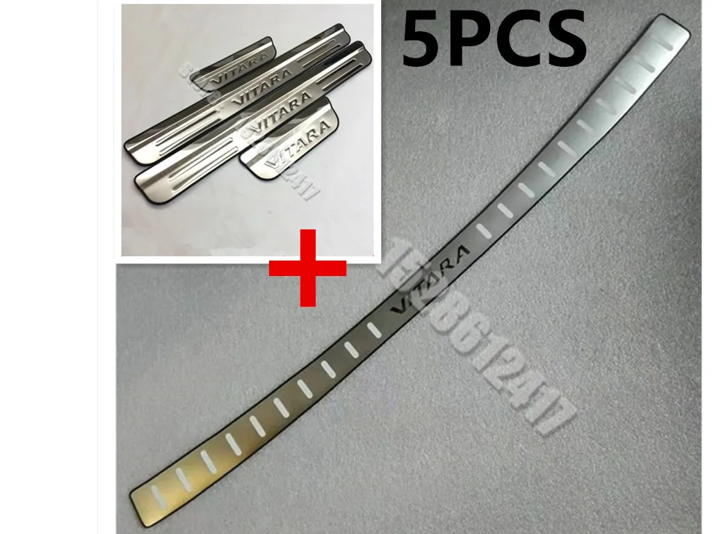 

Stainless Steel Door Sill Ultra thin car Rear bumper Protector Sill for Suzuki Vitara 2015 2016 2017 2018 2019 2020 Car Styling