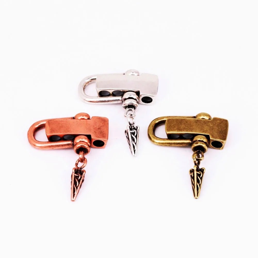 Paracord Buckles Connector Shackle Metal Charm Accessories U Shape Perforate Clip Clasp Copper Bead DIY Survival Bracelet Making