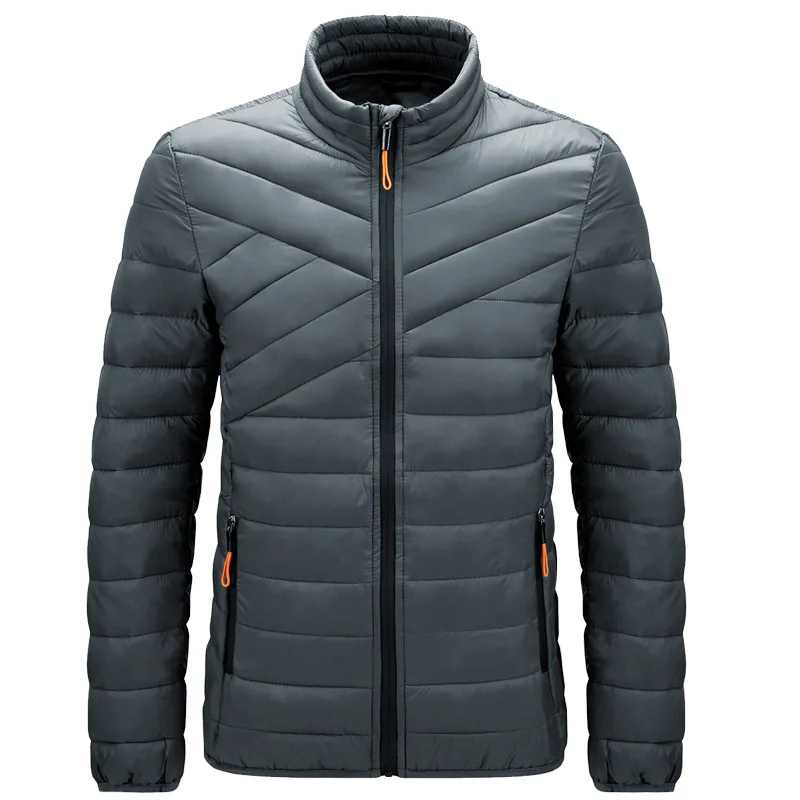 Men's Lightweight Warm Padded Multicolor Striped Padded Jacket
