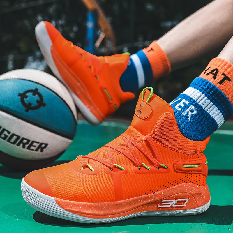 

WSNG New Classic Fashion Non-slip Basketball Shoes Go with Comfort Breathable Large Size Sports Men's Shoes Gym Training Shoes