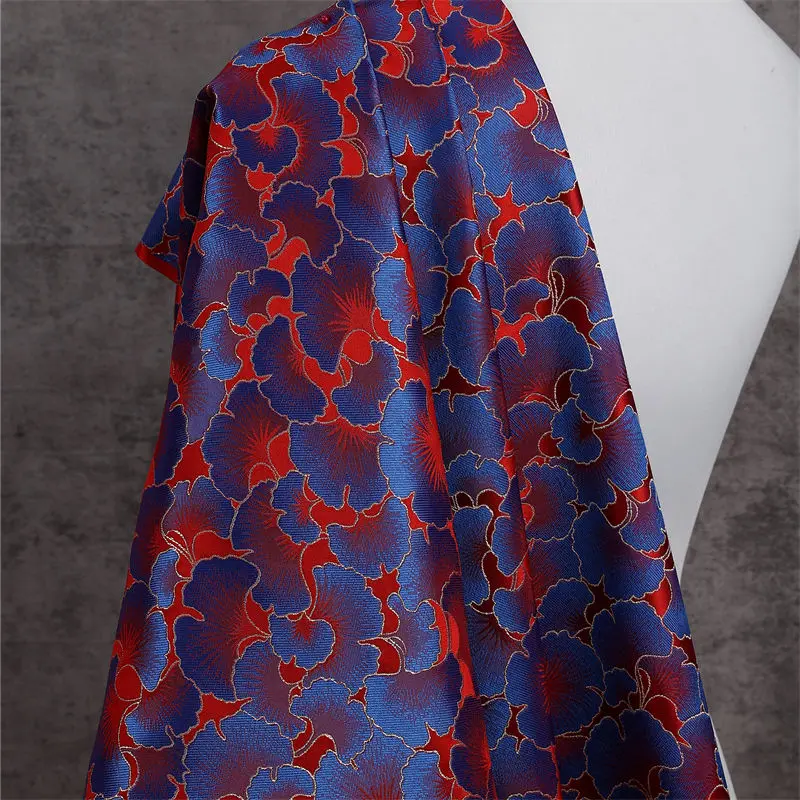 Фото Парчовая жаккардовая шелковая атласная ткань Mamian Qun Hanfu Tang Костюм Современный китайский стиль Этническая дизайнерская одежда Текстильный материал №4