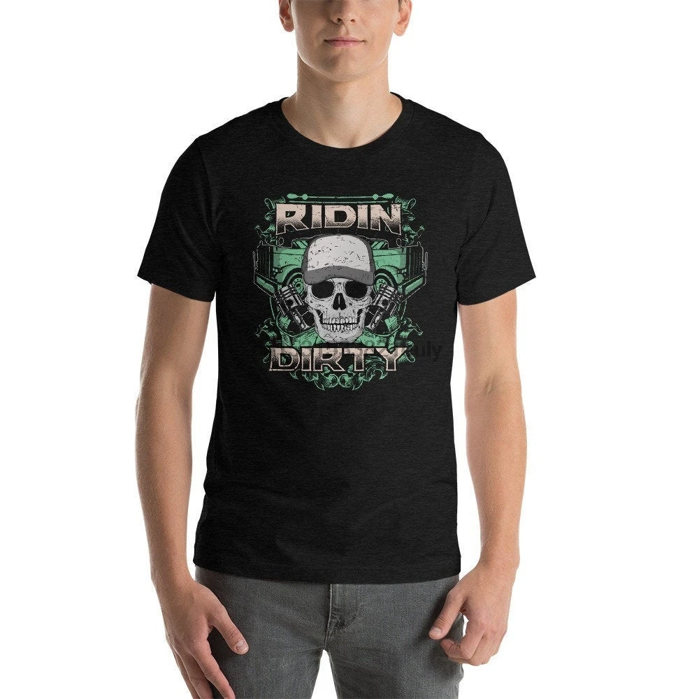

Truck Driver T shirt Men Ridin Dirty Santitation Trash Skull Garbage Truck Driver Trucker Truck Driver Dad Truck Driver