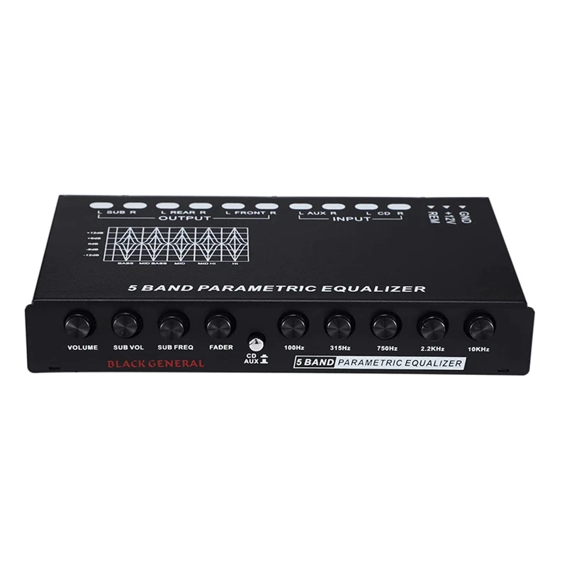 

Car Audio Equalizer, Adjustable EQ Car Amplifier Graphic Equalizer With CD/AUX Input Select Switch,Black