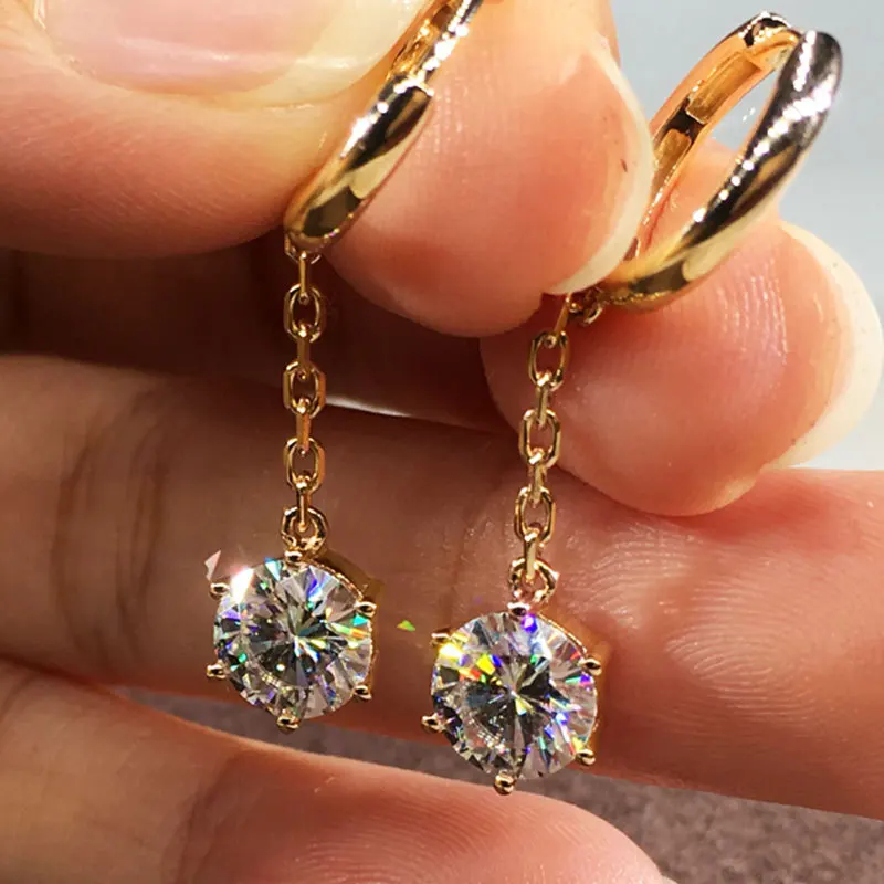 

Classic White Glass Filled Long Fringe Chain Earrings for Women's Statement Alloy Buckle Earrings Charm Jewelry