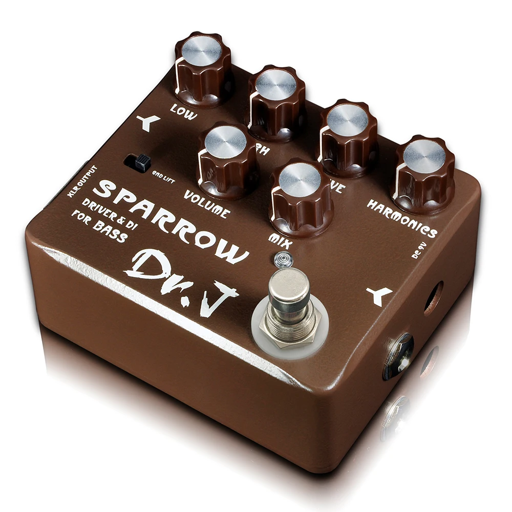 D53 SPARROW Driven & DI for Bass Dr. J Series Guitar Pedal Effect Tube Bass Amp with Driven High and Low Frequency Circuitry
