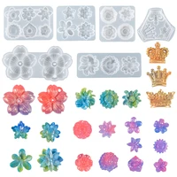 3d flower crystal silicone mold resin flower crown pendant jewlery making tools epoxy resin molds crafts decoration casting tool
