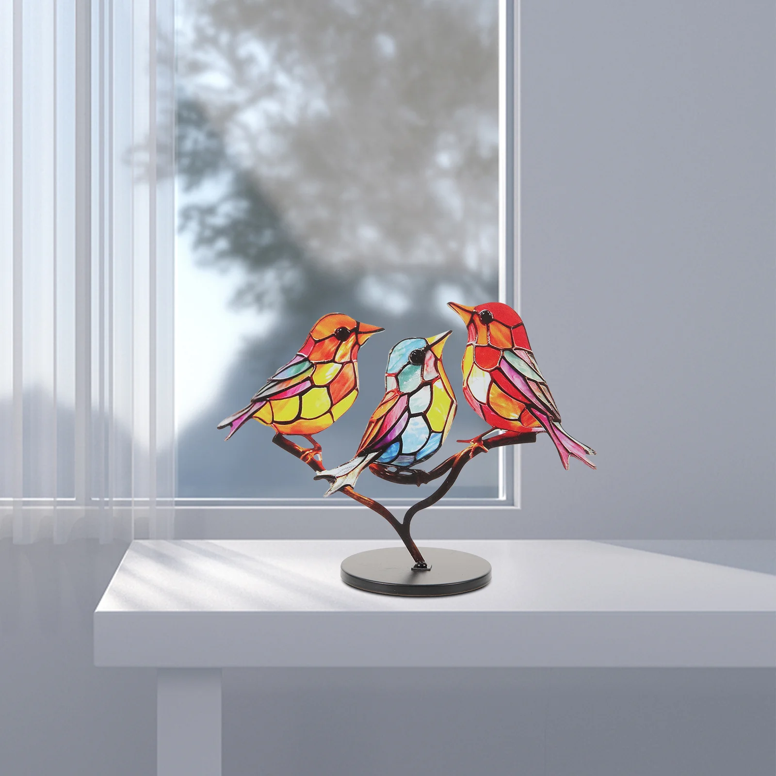 

Accessories House Decorations Home Bird Base Statue Flock Acrylic Desktop Sculpture Figure