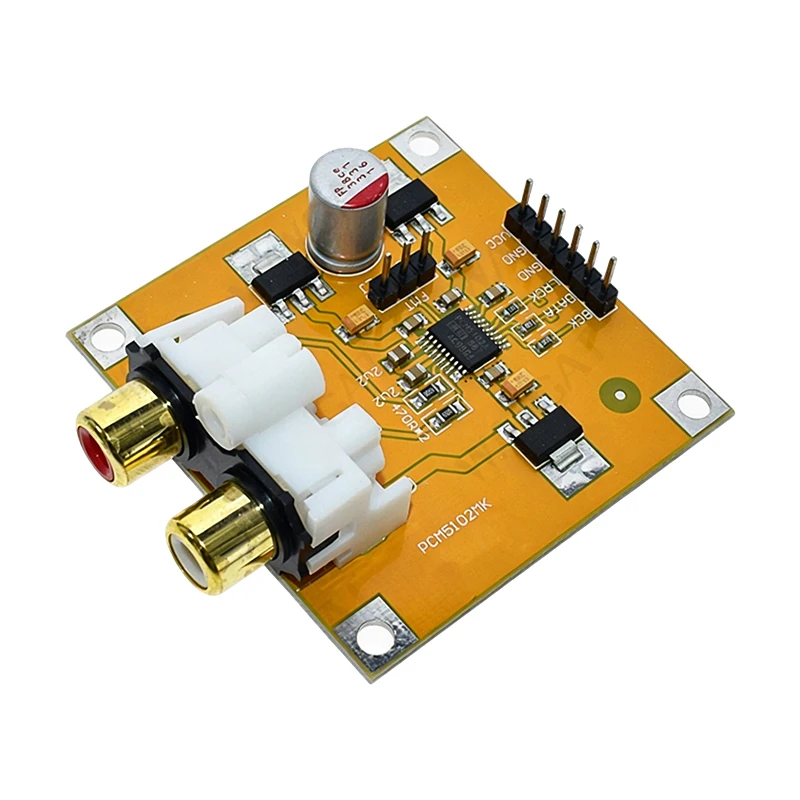 Фото Аудиодекодерная плата PCM5102 для Raspberry Pi, цифровой аудиомодуль I2S, 112 дБ SNR, вход DC 5-10 В, двойной аналоговый выход RCA №2