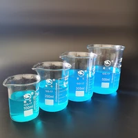 4pcsset 100ml200ml300ml500ml glass beaker low form high quality chemistry lab glassware