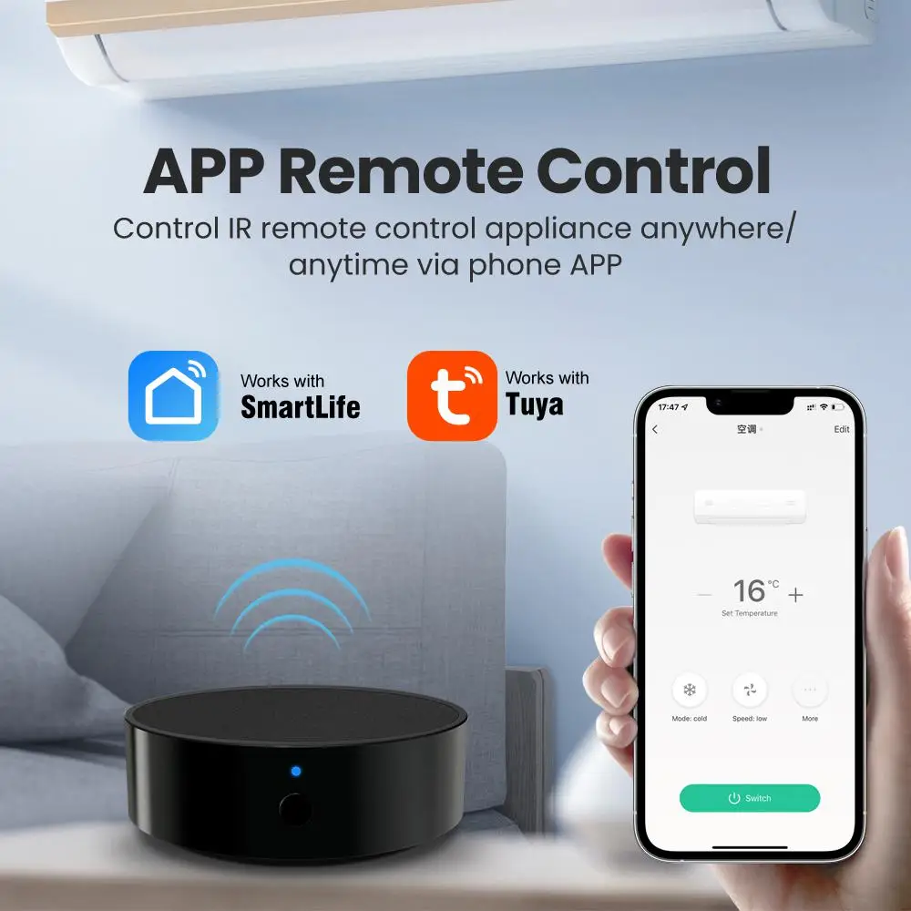 

WiFi RF IR Universal Remote Controller RF Appliances Appliances Tuya Smart Life App Voice Control via Alexa Home
