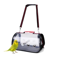 parrot outing carrying bag with standing stick plastic transparent outdoor travel bird supplies cage breathable mesh backpack