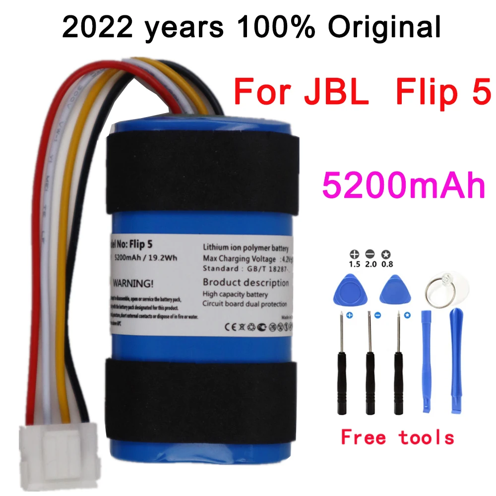 

2022 years 100% Original SUN-INTE-152 5200mAh Replacement Speaker Battery For JBL Flip 5 Flip5 JBLFLIP5 Batteries Free Tools