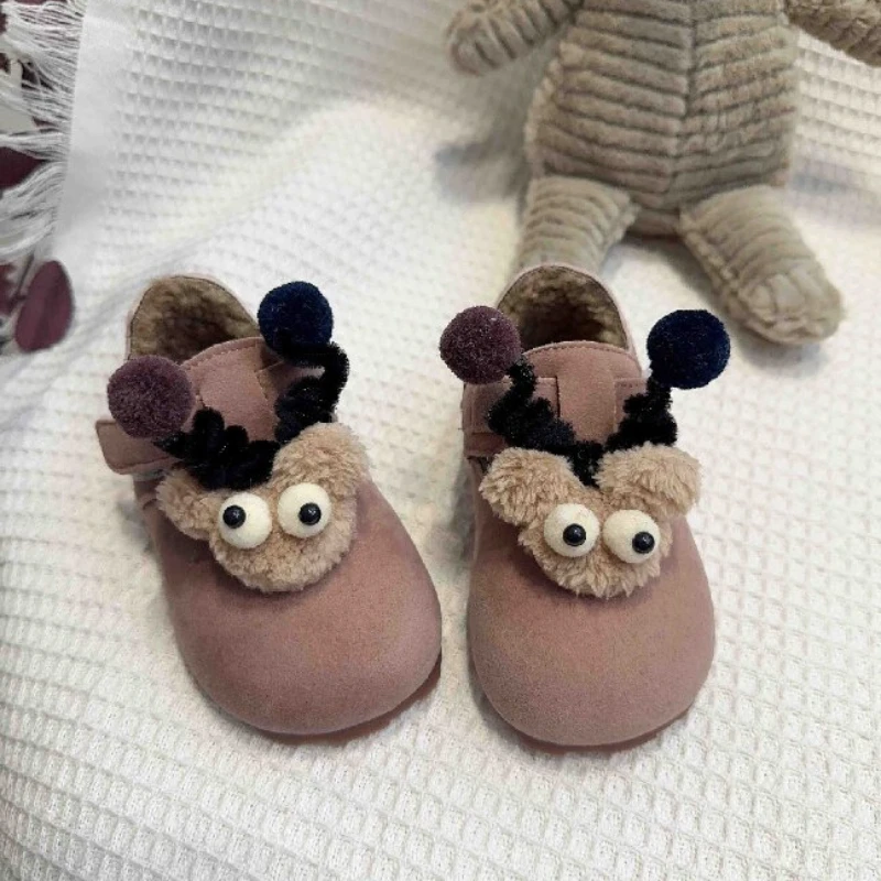 Детская зимняя обувь новинка 2024 с хлопковой подкладкой из овечьей шерсти модная