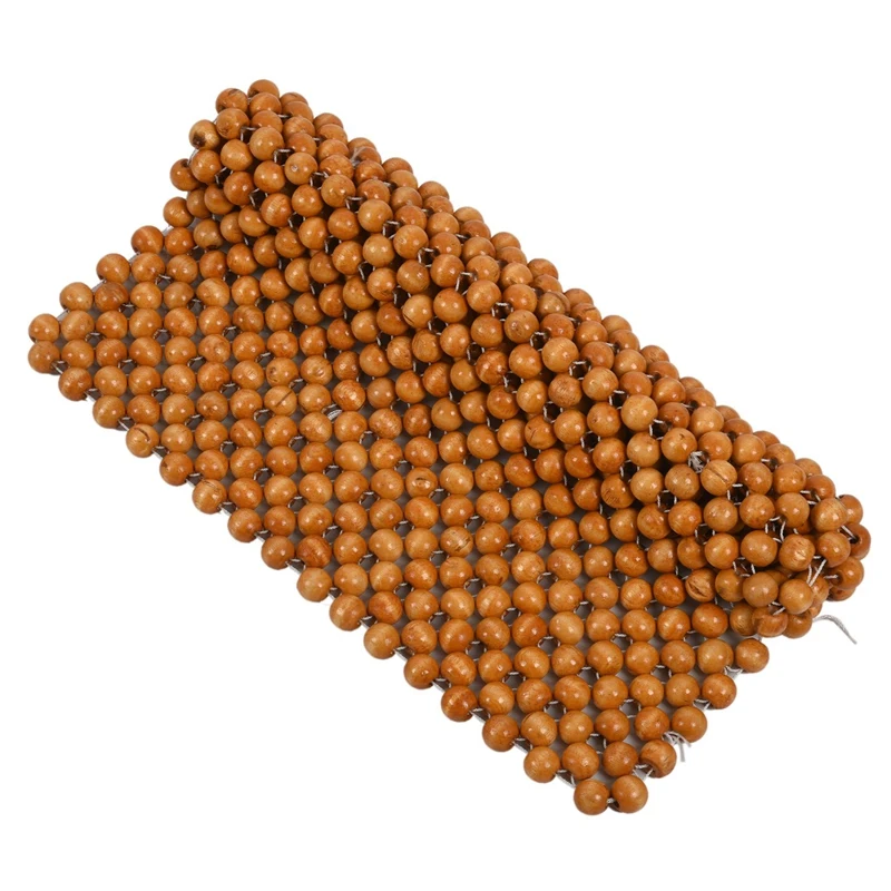 

2X Muzhu Car Seat Cushion Wooden Beads Chair Art Massage Cushion Car Seat Cushion Car Seat Cover Bead Pad Beige