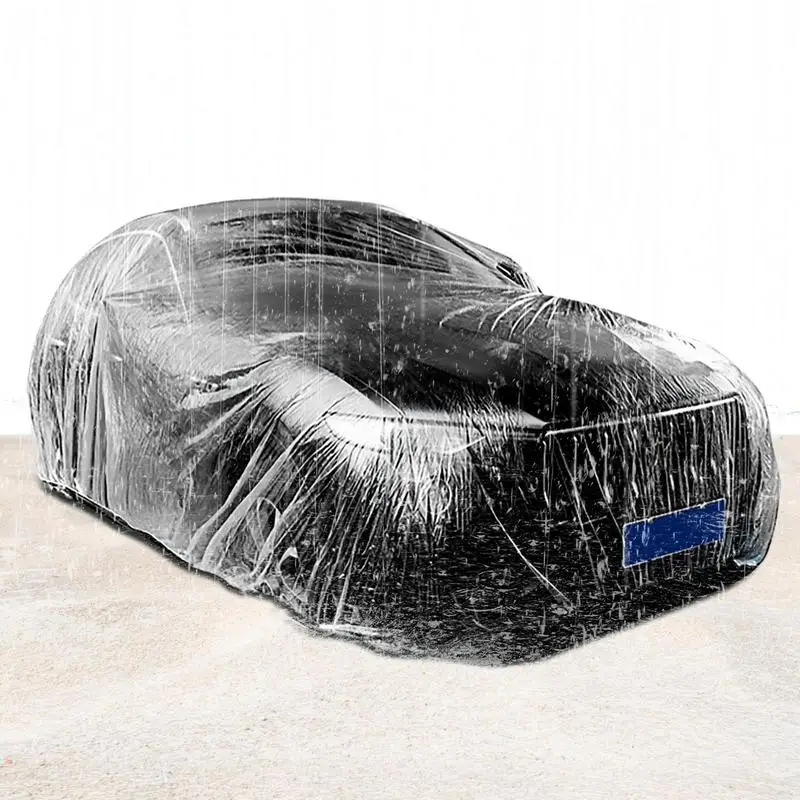 

Clear Car Covers Reliable Car Rainproof Cover Transparent Car Clothing Multifunctional Smooth Thicken PE Car Cover Dustproof