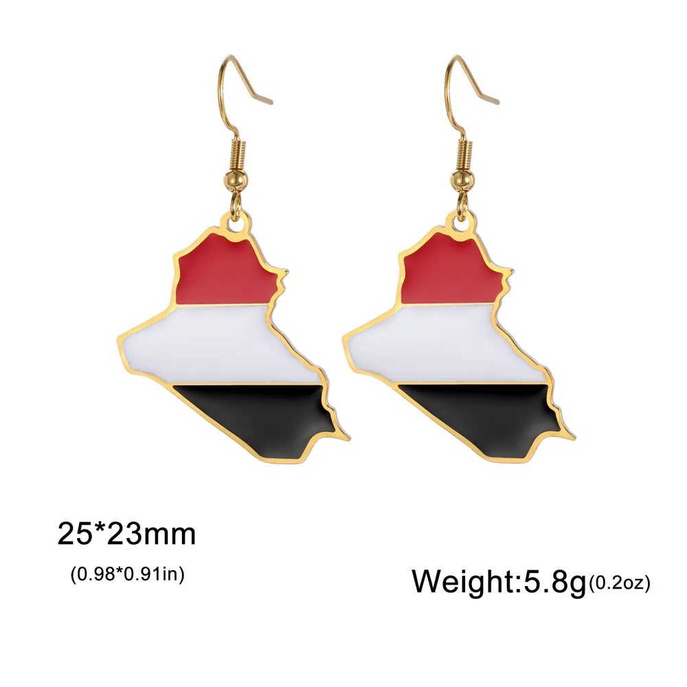 EUEAVAN эмалированные висячие серьги с картой Ирака для женщин модные из