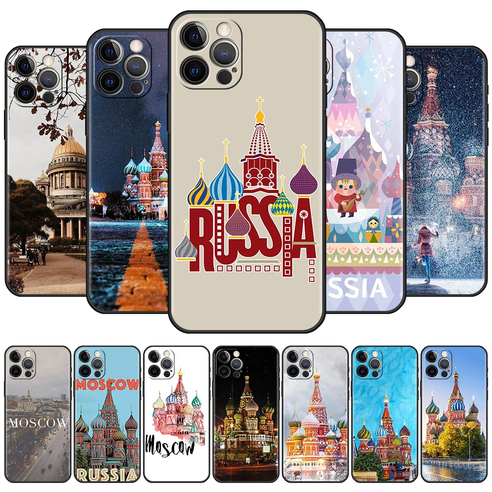 

Case For Apple iPhone 11 13 Pro Max 12 Mini XR SE 2020 7 8 Plus X XS Phone Cover 6 6S 5 5S Silicone Shell Moscow City Funda Capa