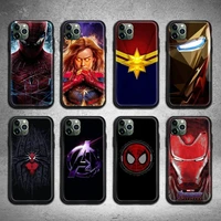 captain marvel iron man spider man phone case for iphone 13 12 11 pro max mini xs max 8 7 6 6s plus x 5s se 2020 xr cover