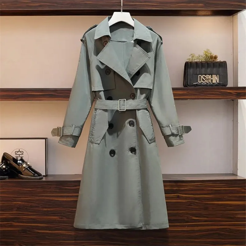 

Trendy Coat Mid Length 2023 Autumn Slightly Plump Younger Sister Appears Thin And Covers Flesh Temperament Over Knee Coat Coat