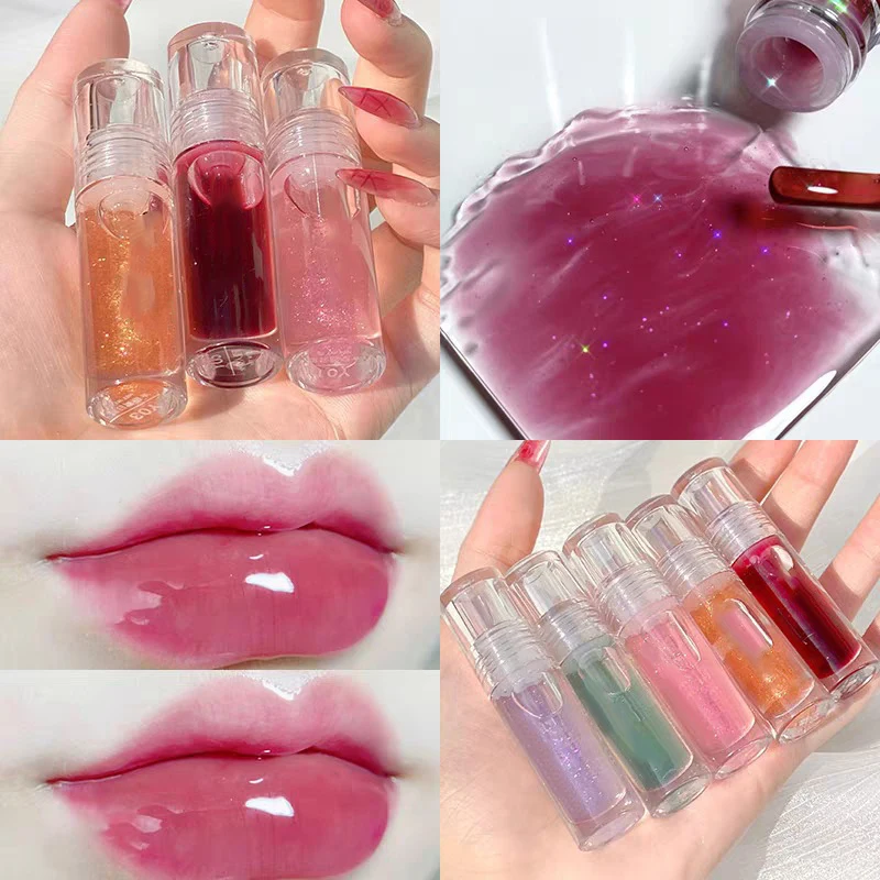 No Logo Lip Oil Set Plumping Glass Finish Moisturizing Lip Gloss Lip Tint Extract Tinted for Dry Lip Private Label Makeup