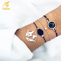 4pcs bohemian bracelets for women goth jewelry sets gift for girlfriend novelties 2022 trend sales with free shipping