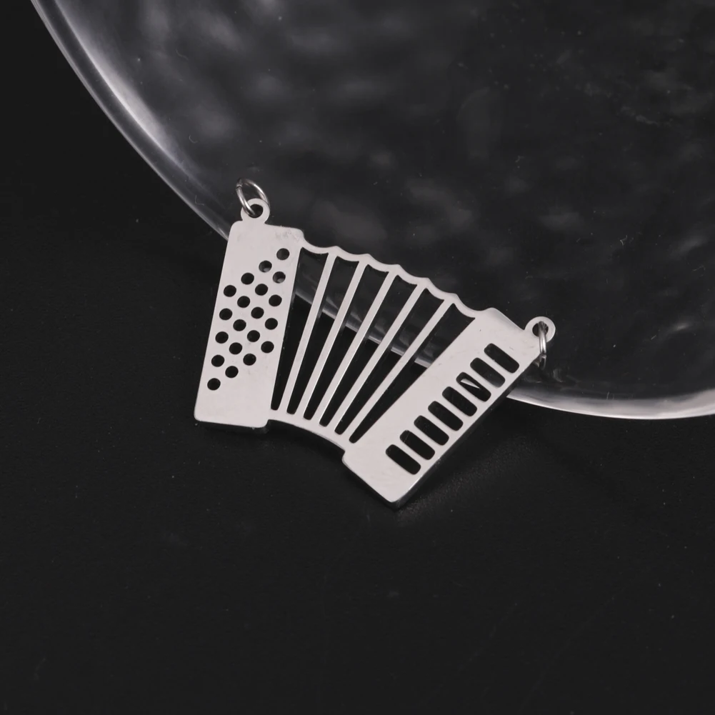 5pcs/Lot 27.8x19mm Stainless Steel Jewelry Charms Musical Instrument Organ Pendants For Necklace Earrings Diy Making Accessories