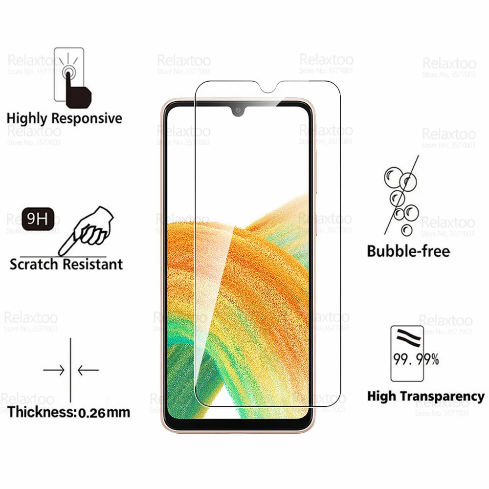 3pcs tempered glass for samsung galaxy a33 glass screen protector samung a 33 5g sm a336b 6 4 gaurd armor phone protective film free global shipping