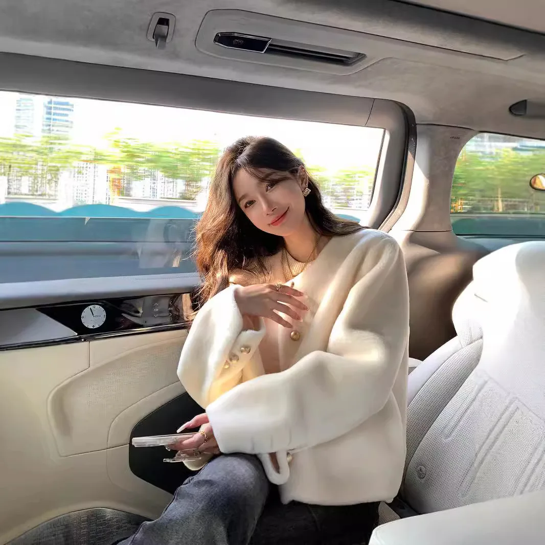 Осень/зима 2023 новое женское короткое пальто из овечьей шерсти зернистого меха