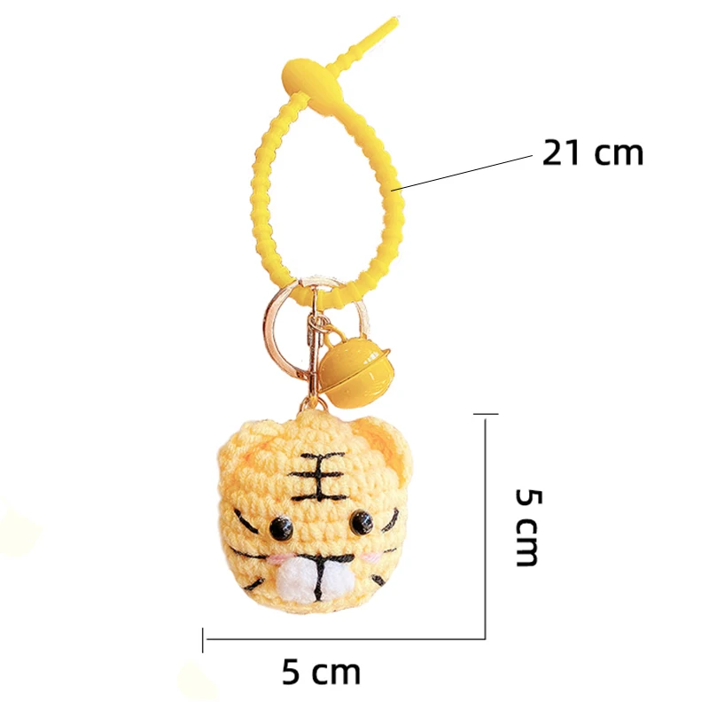 Милый мультяшный плюшевый брелок с тигром ручной работы трикотажный милый для