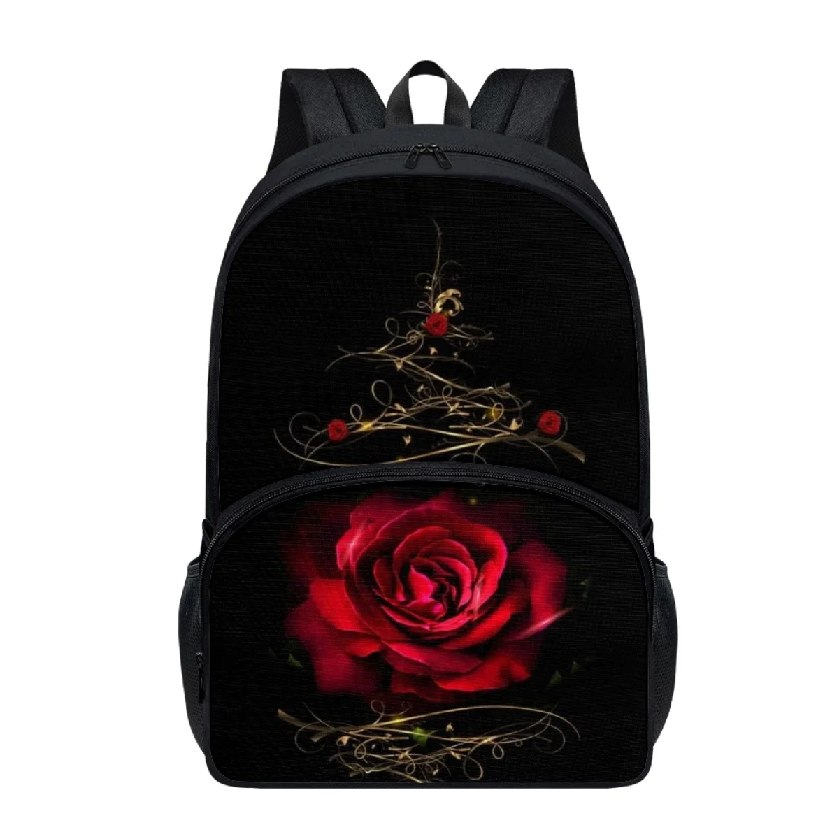 FORUDESIGNS Personal Custom DIY Gothic Rose Print Backpack Female School Supplies Satchel School Bag For Kids Boys Girls Backpag