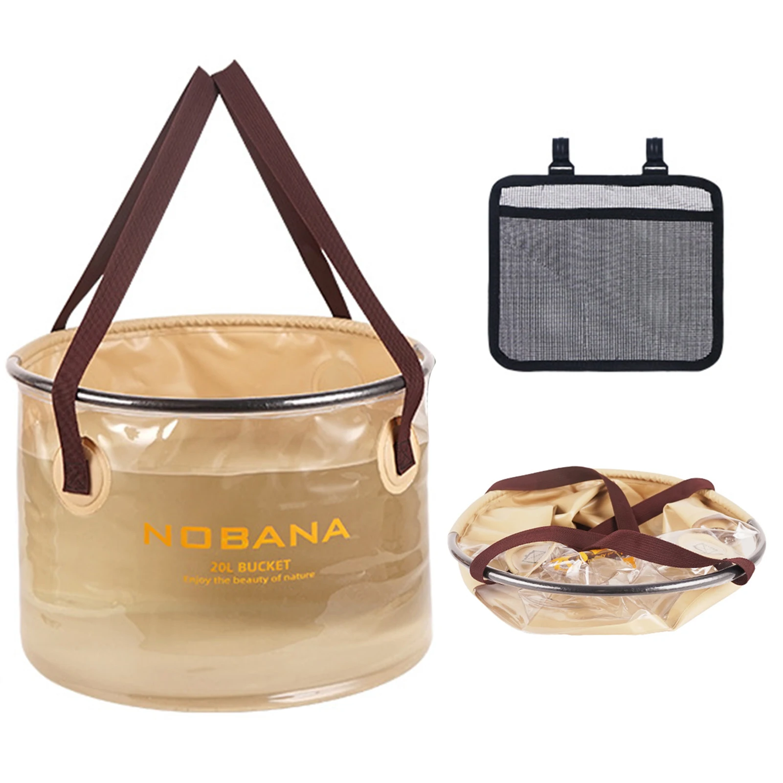 

Translucent Collapsible Fishing Bucket Waterproof PVC Foldable Water Tub Portable Waterpot Water Basin Container For Hiking