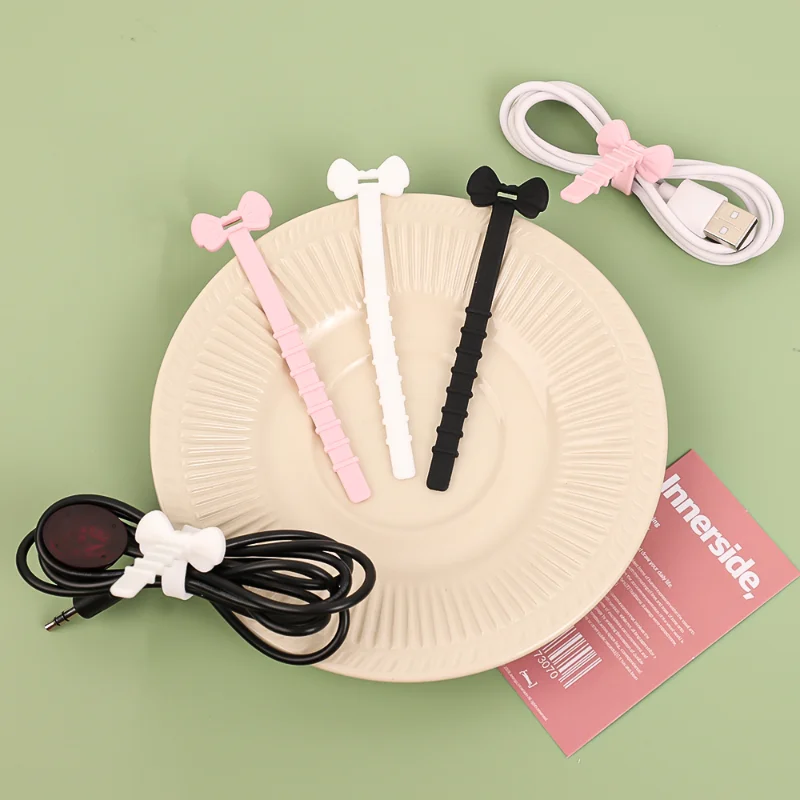 10PCS Mobile Phone Cables Charger Cord Organizer Earphone Wire Clip Management Line Storge Holder Clips Data Cable Winder Straps