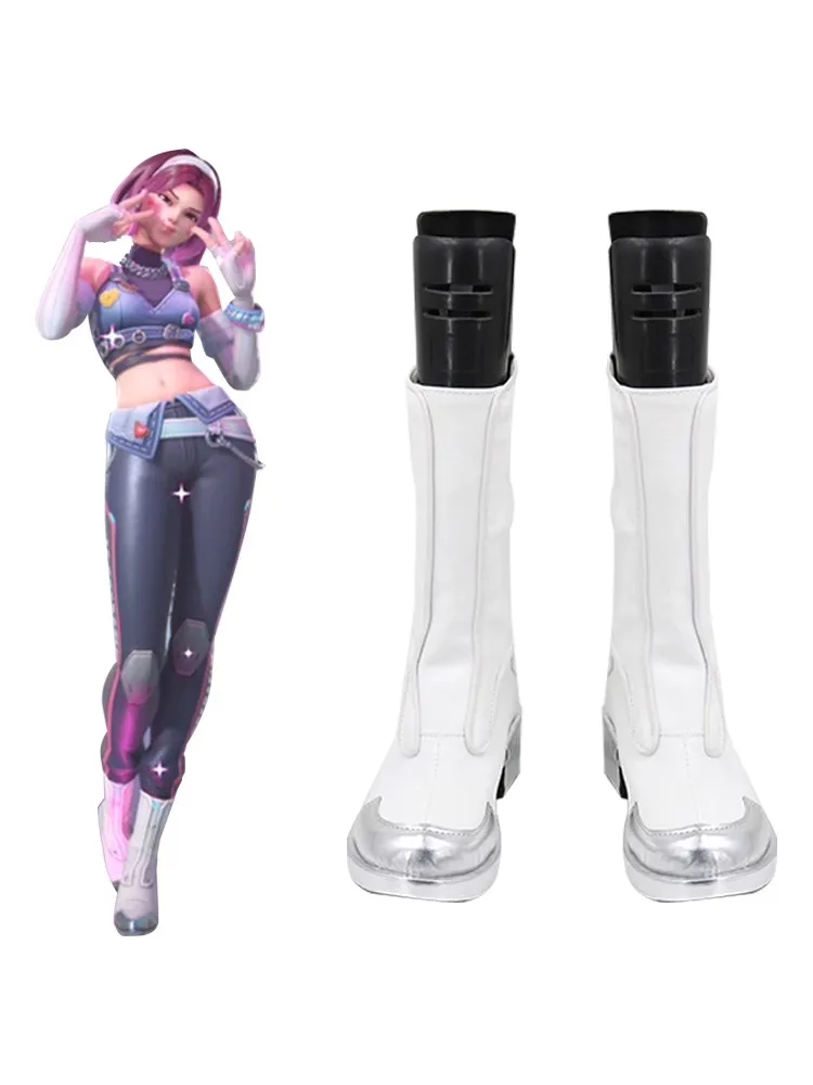 D.va Обувь для косплея Игра OW Реквизит из искусственной кожи Хэллоуин Карнавальные
