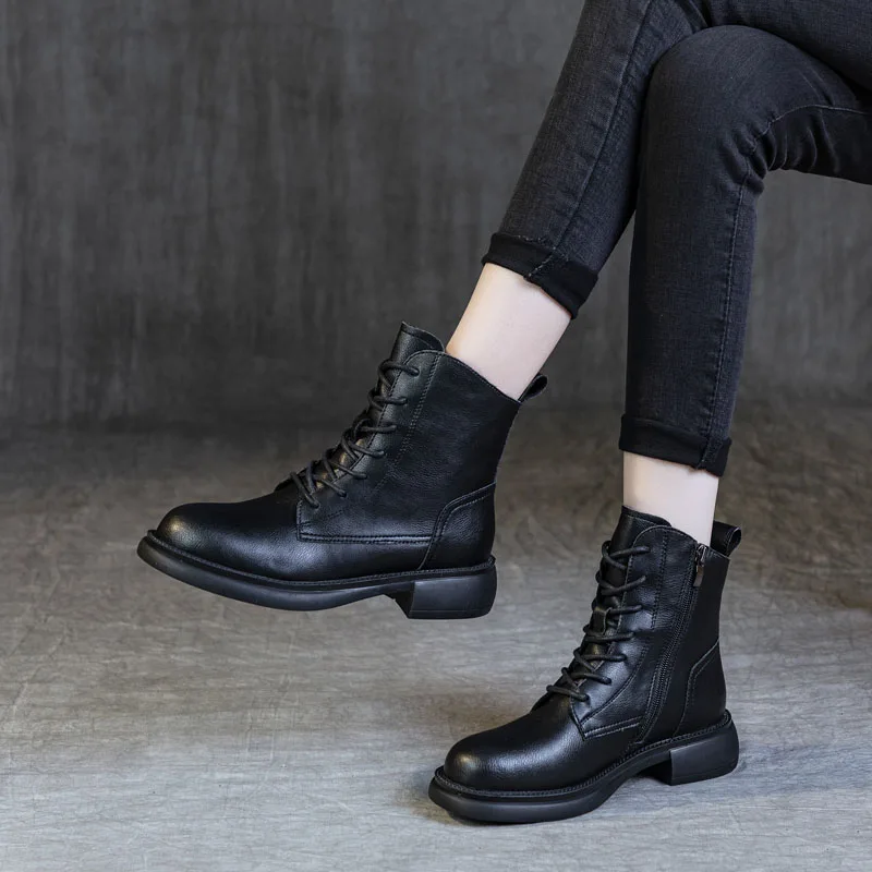 DRKANOL женские ботинки 2024 качественная натуральная воловья кожа Осень-Зима