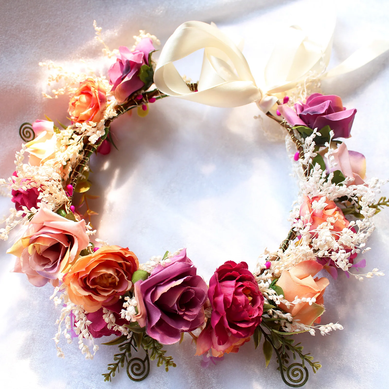 

Wedding Bride Flower Decor Headband Hair Accessories Tiaras Party Queen for Women