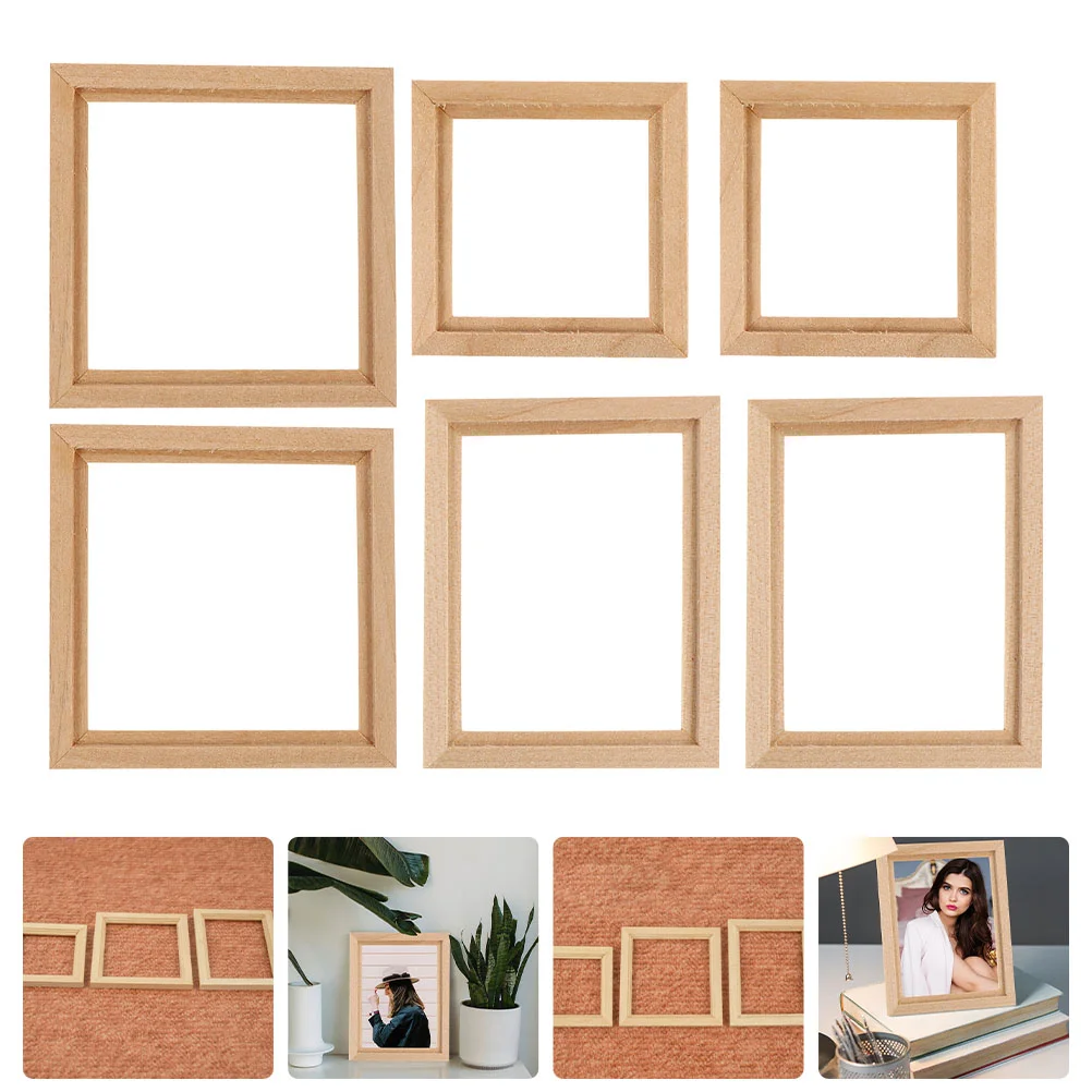 

Frame Photo Dollhouse Miniature Mini Picture Furniture Wooden House Diy Frames Painting Decor Scene Accessories Model Decorative