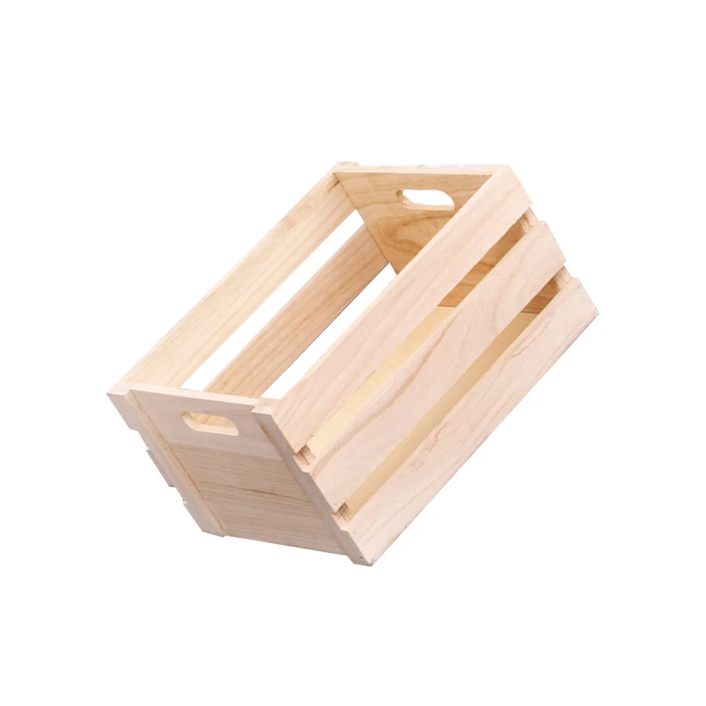 

Crates Storage Wood Wooden Box Crate Nesting Basket Bins Rustic Decorative Organizer Fruit Unfinished Shipping Desktop Baskets