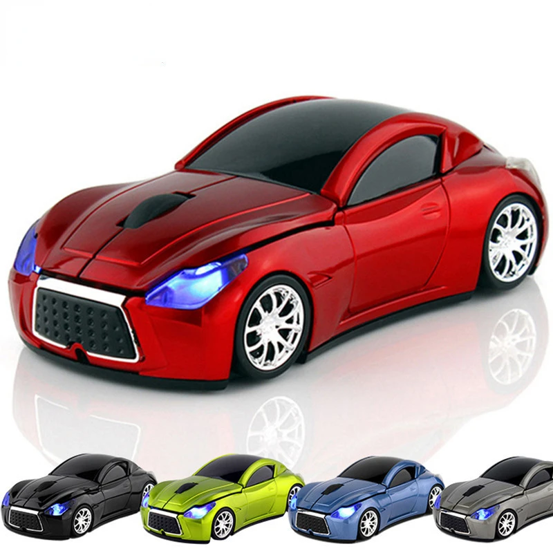 

2.4Ghz Wireless Car Mouse Sports Car Mouse 1600 DPI USB Computer Optical 3D Mice With LED Light Child Gift For PC Laptop