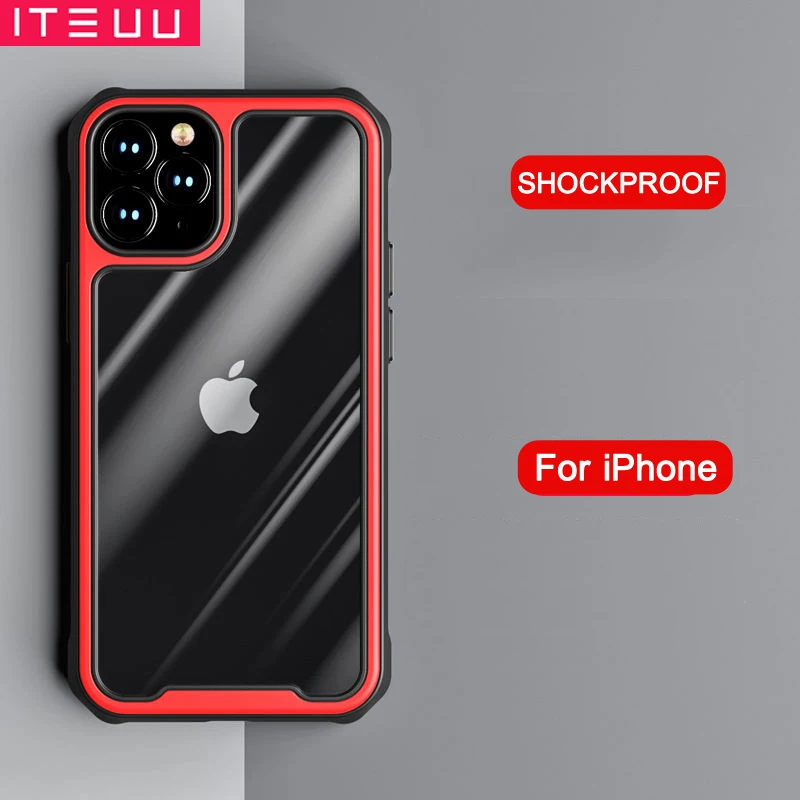 

Transparent Shockproof Case for iphone 12 13 11 Pro Max Mini X Xs Xr 7 8 SE Anti-knock Cases Air Bag Soft Side Clear Back Cover