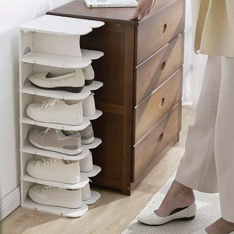 

6-Layer Stackable Shoe Hanger Creative Foldable Space Saving Wardrobe Storage Rack Multi-layer Shoes Stand Organizers Cabinet