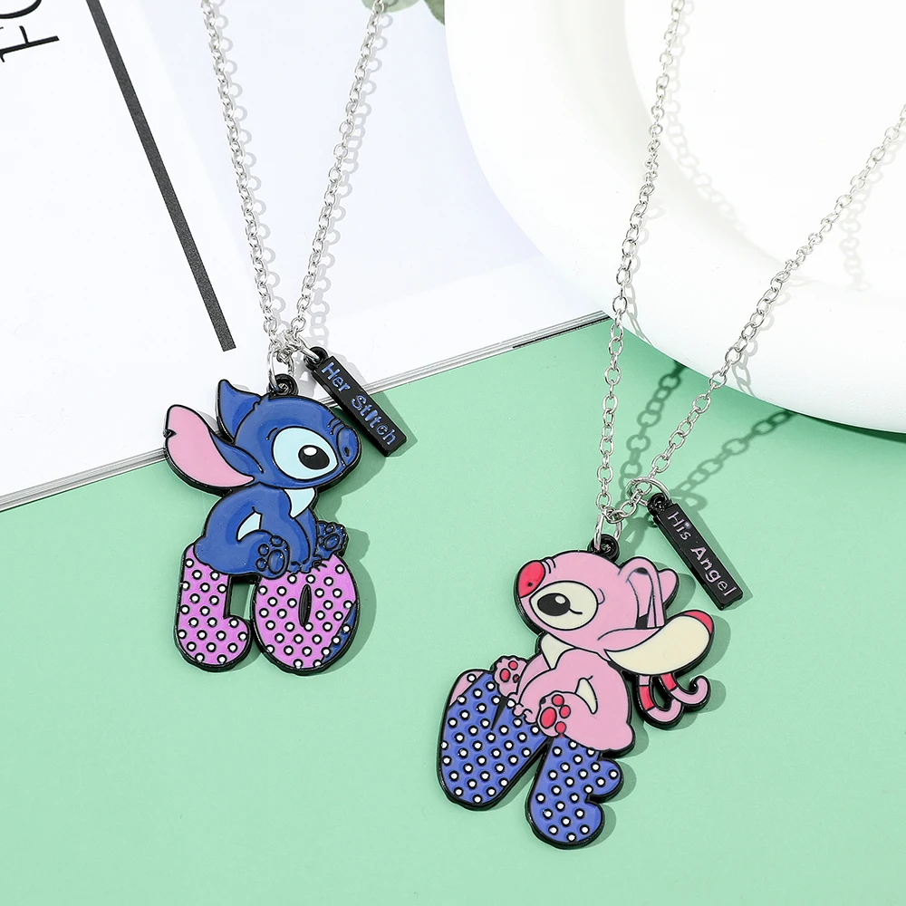 Bff Necklace Disney Lilo and Stitch Best Friend Necklace for 2 Friends Heart Pendant Accessories Kids Jewellery for Girls images - 6