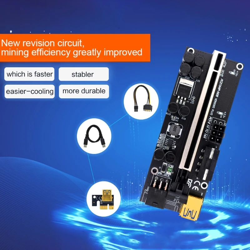 

PCI для 16x на 1x Powered Riser Адаптер Удлинительный кабель USB 6-P