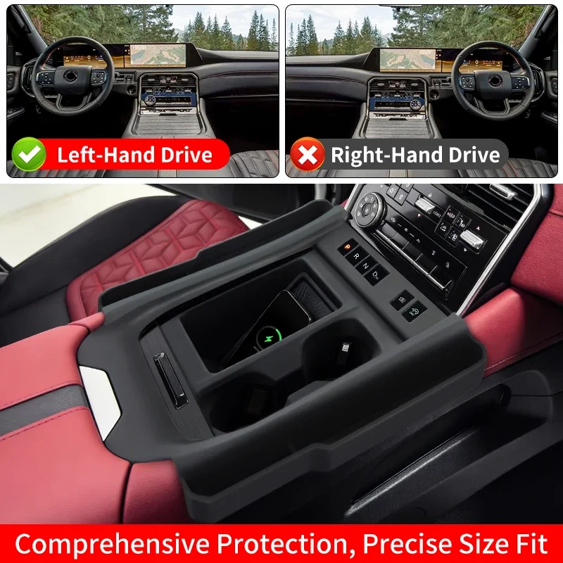Фото Для Nissan Patrol Y62 Y63 2020, 2023, 2025, 2026 годов выпуска, силиконовый чехол для центральной консоли, защитный чехол от царапин для подстаканника и подлокотника. №5