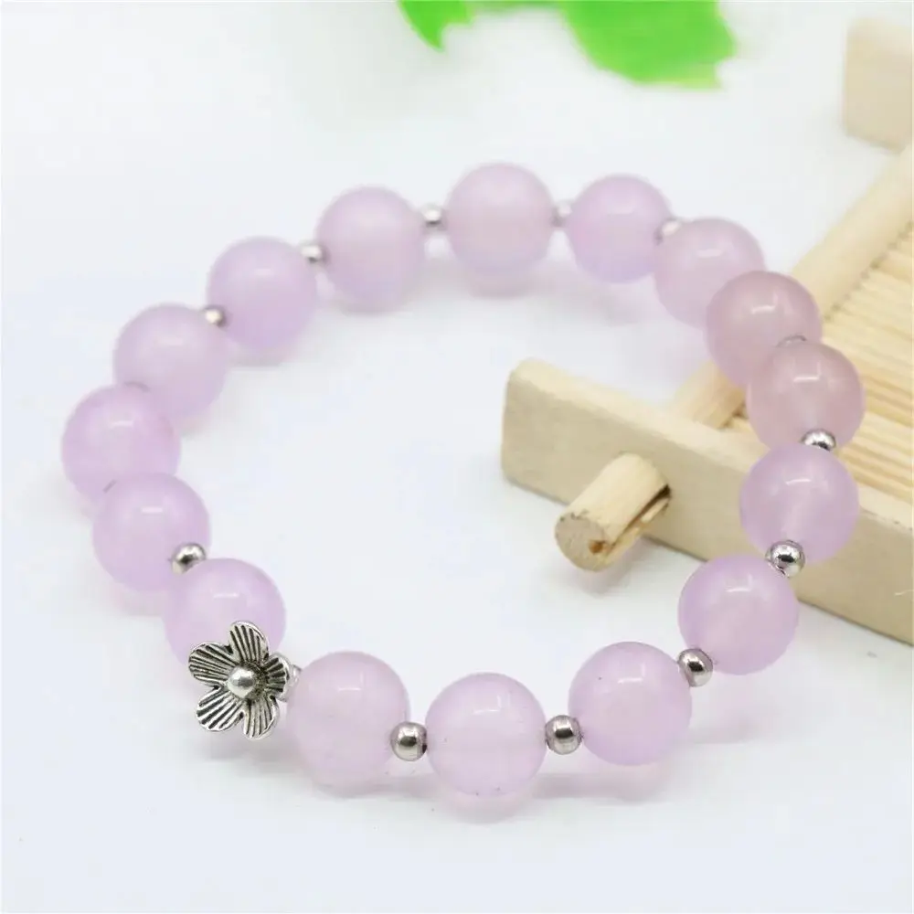 10 мм с цветочным принтом и круглым аметистами браслеты из натурального камня