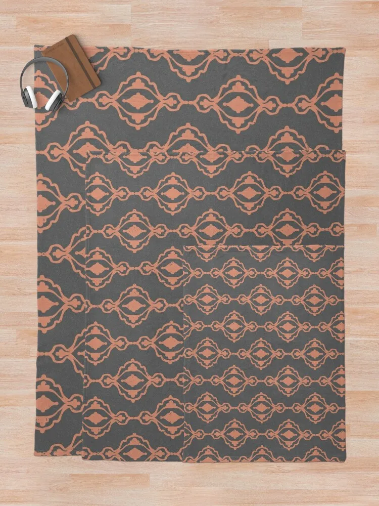 Узор Dacha Arabesque - шифер + коралловое одеяло декоративные диваны идеи подарков на