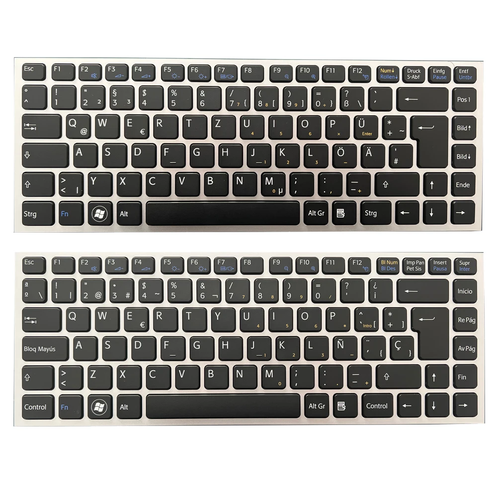 Новая немецкая/испанская клавиатура с подсветкой для SONY Vaio VPCS11 VPCS12 VPCS13 VPC-S115FG S115EC PCG-51111T 51111W GR/SP Black