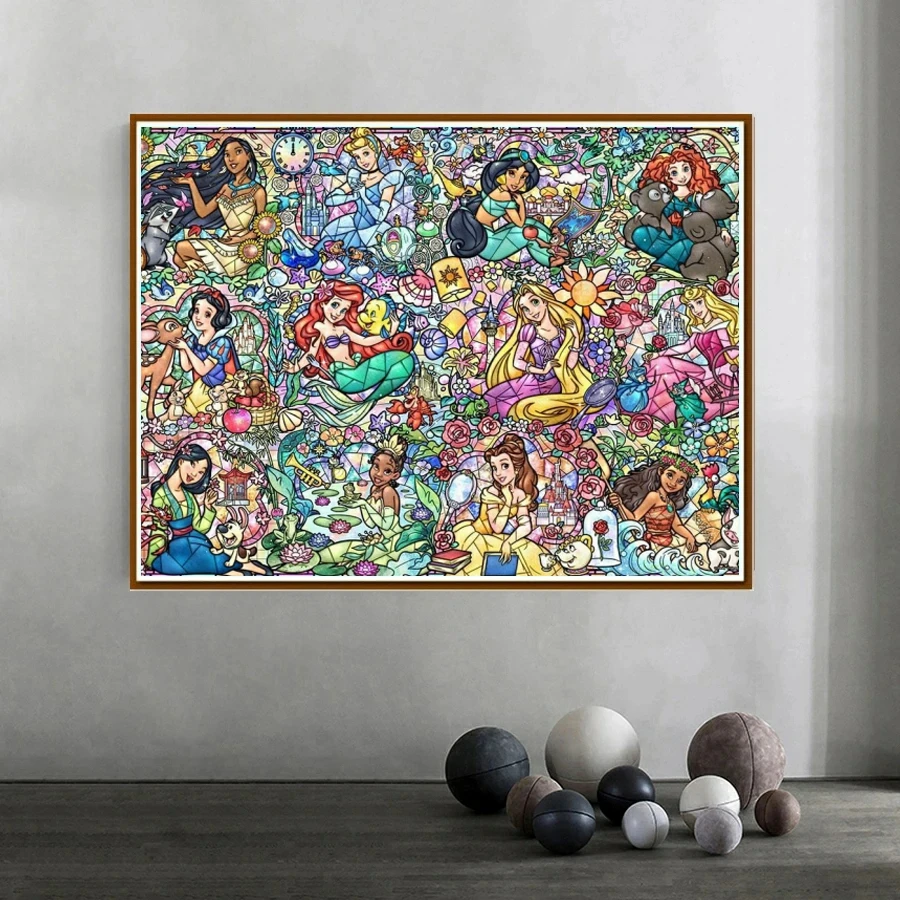 Витражи Дисней Женский Персонаж DIY Алмазная Картина Мозаика Мультфильм