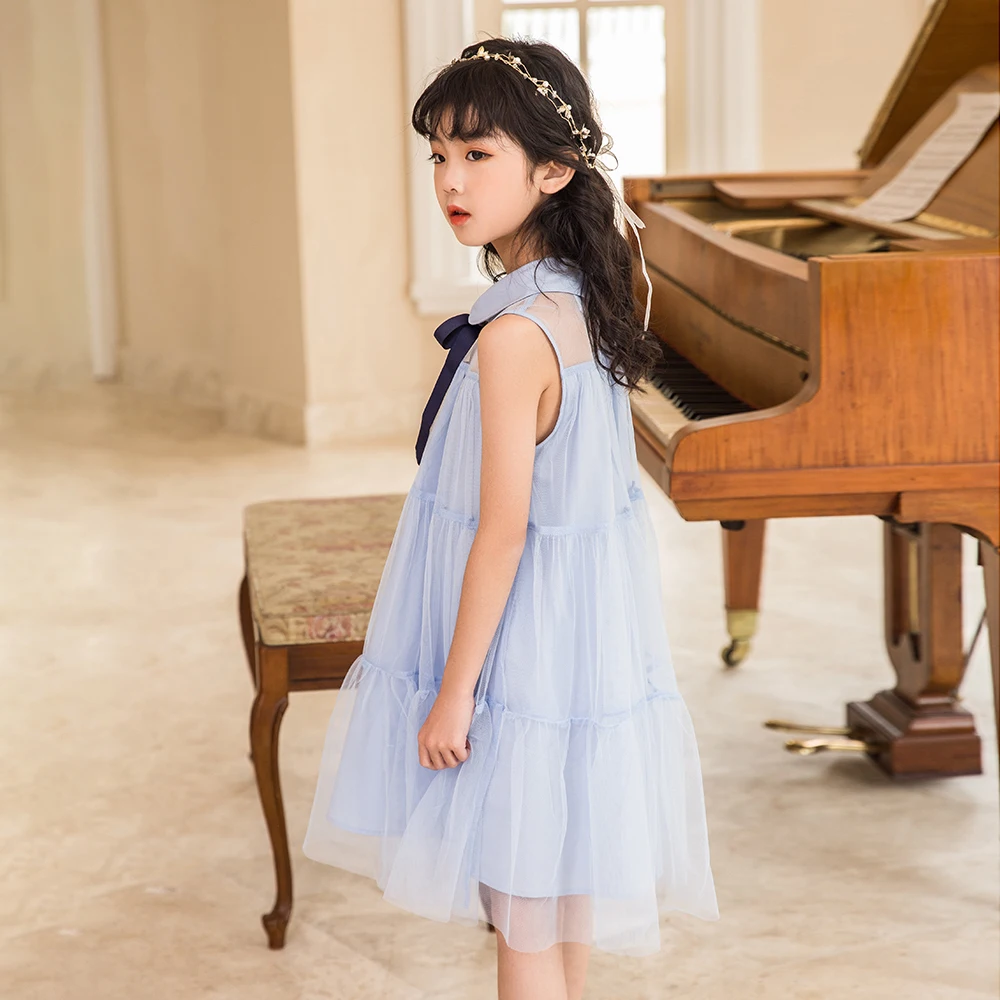 YourSeason Fashion Girl Mesh Princess Dresses 2022 Summer Children Preppy Style Clothes Cute Kids Girls Party Dress Sleeveless |